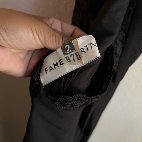 Fame and Partners Womens Lace Overlay Cross-Back Evening Dress size 4 - Picture 5 of 8